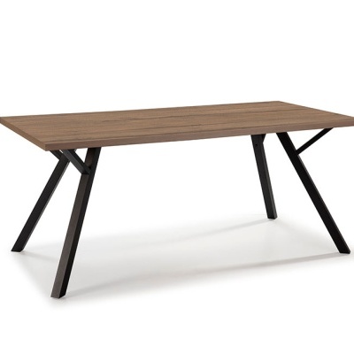 Mesa de Jantar Moderna em Nogueira e Pernas de Metal