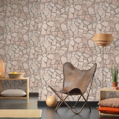 Papel de Parede Pedra, Casa de Campo, Bege, Castanho, Cinzento 9273-16