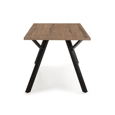 Mesa de Jantar Moderna em Nogueira e Pernas de Metal