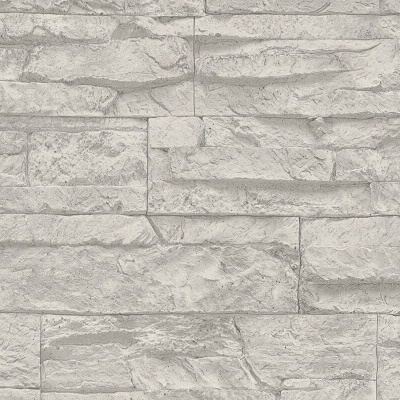 Papel de Parede Pedra, Casa de Campo, Cinzento, Branco 7071-16