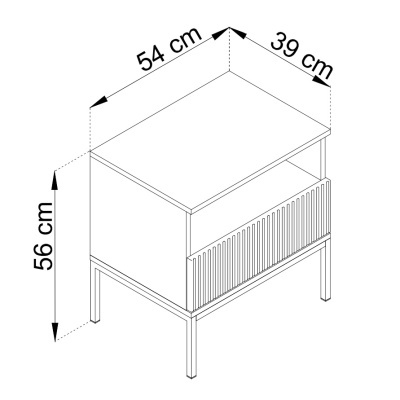 Mesa de Apoio em Carvalho com Ripas e LED Sento