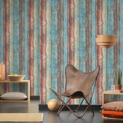 Papel de Parede Madeira, Casa de Campo, Azul, Colorido 30723-1 Papel de Parede Madeira, Casa de Campo, Azul, Colorido 30723-1