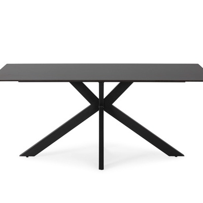 Mesa de Jantar com Tampo e Base X em Preto