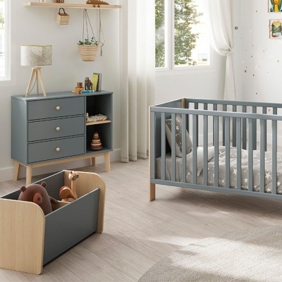 Cesto de Brinquedos Verde | Baú de Madeira