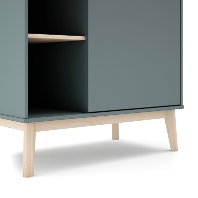 Roupeiro Infantil Com Estante Verde