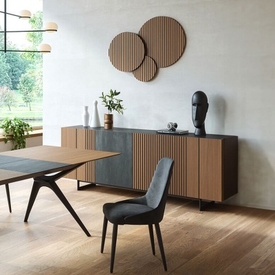 Painel Decorativo Ripado - Conjunto de 3 Círculos Painel Decorativo Ripado - Conjunto de 3 Círculos