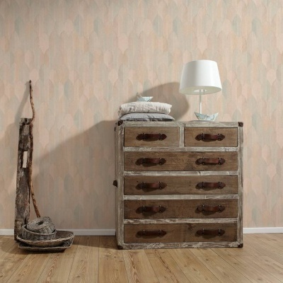 Papel de Parede Tropical, Folhas, Gráficos, Verde, Laranja 37373-2