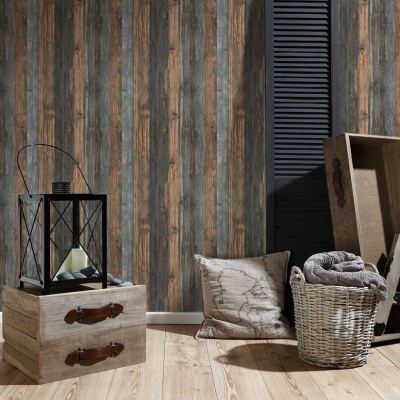Papel de Parede Madeira, Casa de Campo, Bege, Castanho, Cinzento 9593-11