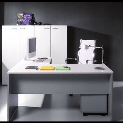 Secretária Cinzento e Branco Premier