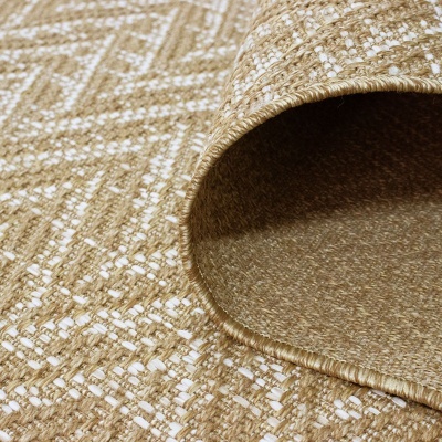 Tapete Interior e Exterior Belize Bege e Branco