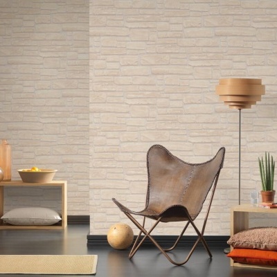 Papel de Parede Pedra, Casa de Campo, Bege, Castanho, Creme 6623-23