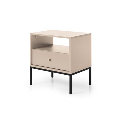 Mesa de Apoio Bege com Pernas em Preto Mono