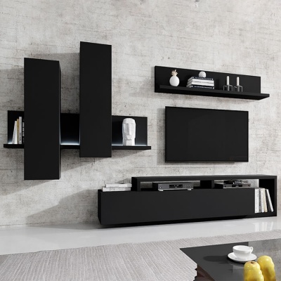 Sala Completa Moderna em Preto Mate Bota