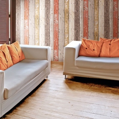 Papel de Parede Madeira, Casa de Campo, Bege, Castanho, Vermelho 8951-27