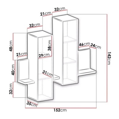 Armários com Prateleira Bota | Preto Mate