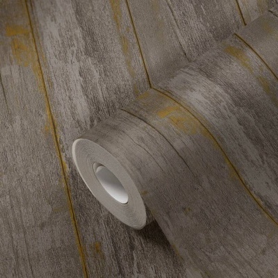 Papel de Parede Madeira, Casa de Campo, Preto, Castanho 36893-2