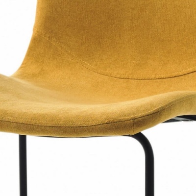 Conjunto de 4 Cadeiras Design Italiano Tecido Amarelo