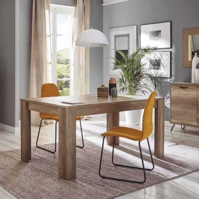 Conjunto de 4 Cadeiras Design Italiano Tecido Amarelo