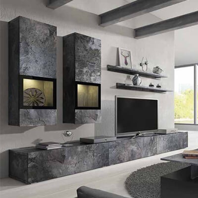 Sala Moderna Baros Xisto e Preto