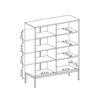 Aparador Alto Bege com Pernas em Preto Mono