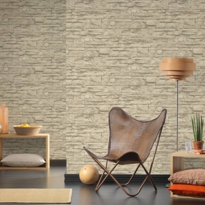 Papel de Parede Pedra, Casa de Campo, Bege, Creme 7071-30