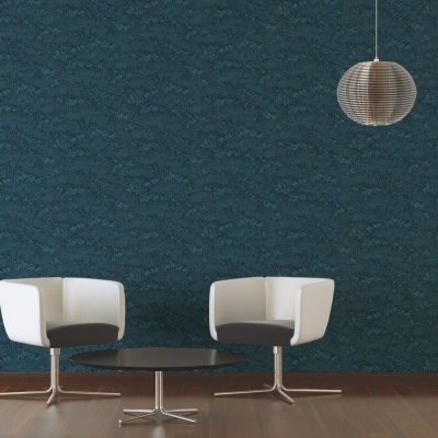 Papel de Parede Azul-Petróleo, Preto Absolutely Chic | 36972-6