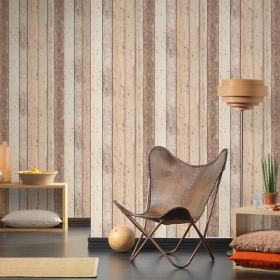 Papel de Parede Madeira, Casa de Campo, Bege, Castanho, Branco 8951-10