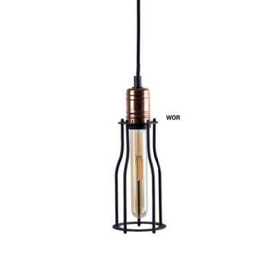 Candeeiro Suspenso Preto e Latão Workshop A