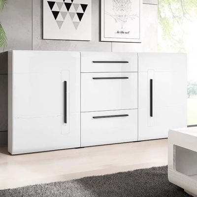 Aparador Branco com 2 Portas e 3 Gavetas - Tulsa