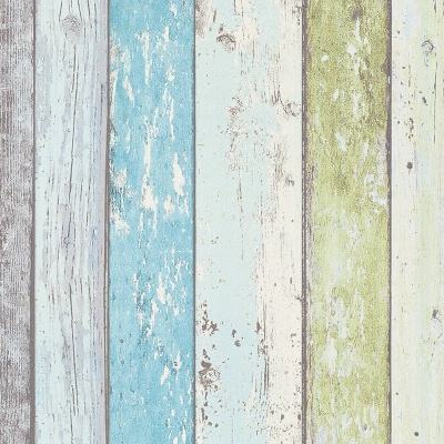 Papel de Parede Madeira, Casa de Campo, Azul, Verde, Branco 8550-77 Papel de Parede Madeira, Casa de Campo, Azul, Verde, Branco 8550-77