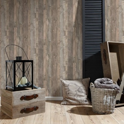 Papel de Parede Madeira, Casa de Campo, Bege, Castanho 95405-3 Papel de Parede Madeira, Casa de Campo, Bege, Castanho 95405-3