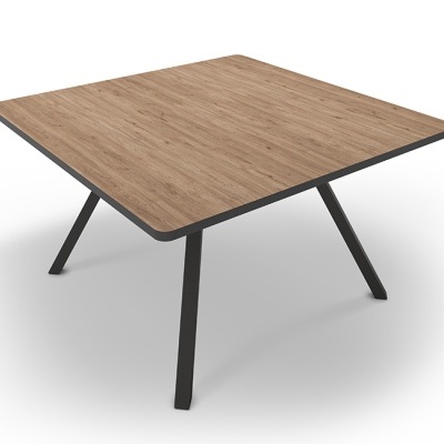 Mesa de Jantar Retangular com Pernas de Metal Preto