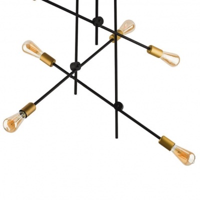 Candeeiro Suspenso Preto e Dourado Axis VI Plafon