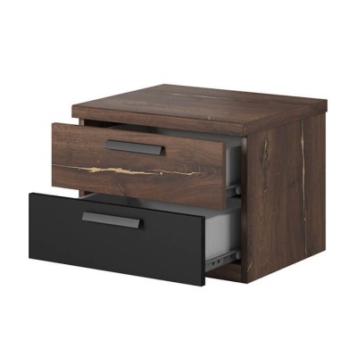 Quarto Completo Cama 160x200 Carvalho e Preto