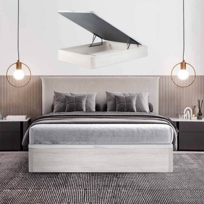 Cama com Arrumação Sommier Elevatório Canapé Forte