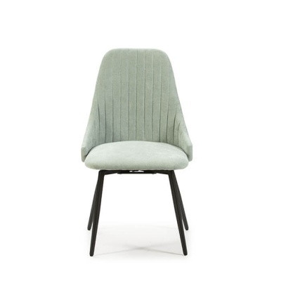 Cadeira Sala de Jantar Giratória Elma em Tecido Azul Turquesa | Conjunto de 2 Unidades