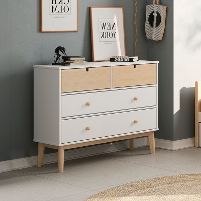 Cómoda Para Criança com 4 Gavetas em Branco