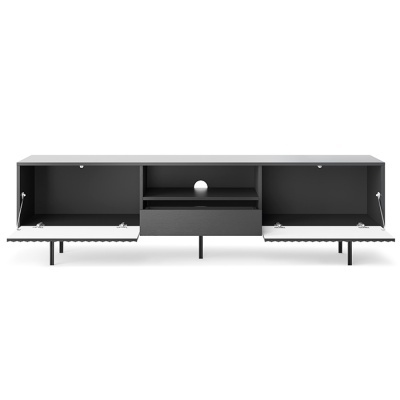 Móvel TV Minimalista Cinzento e Preto Raven