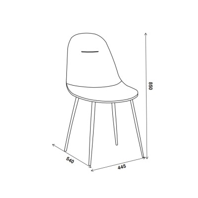 Cadeira Sala de Jantar em Tecido Azul Renne