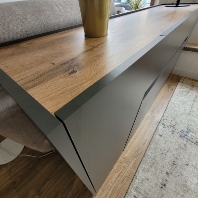 Armário Aparador Cinzento e Carvalho Lofte