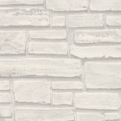 Parede branca com relevo de pedra artificial