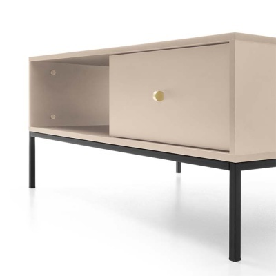 Mesa de Centro Bege com Pernas em Preto Mono