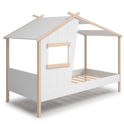 Cama Infantil Casinha com Telhado Hut 90x190 cm Branca