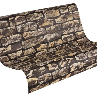 Papel de Parede Pedra, Casa de Campo, Bege, Preto, Castanho 9079-12