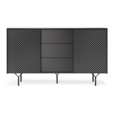 Aparador Minimalista Cinzento e Preto Raven