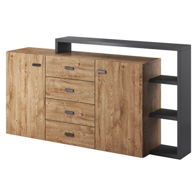 Sala Completa Moderna em Cinzento e Carvalho Bota