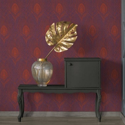 Papel de Parede Laranja, Roxo, Vermelho Absolutely Chic | 36971-5