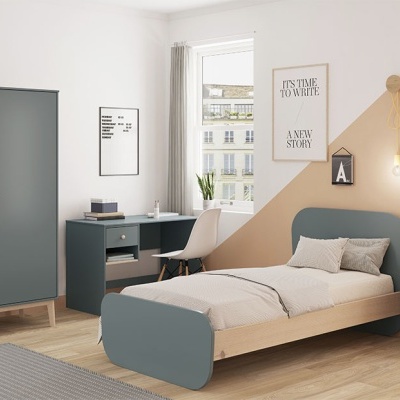 Roupeiro Infantil Com Estante Verde