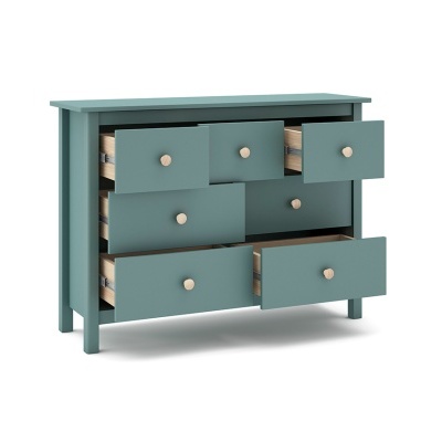 Cómoda Para Criança com 7 Gavetas em Verde