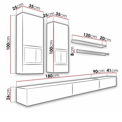 Sala Moderna Completa em Carvalho e Preto Baros